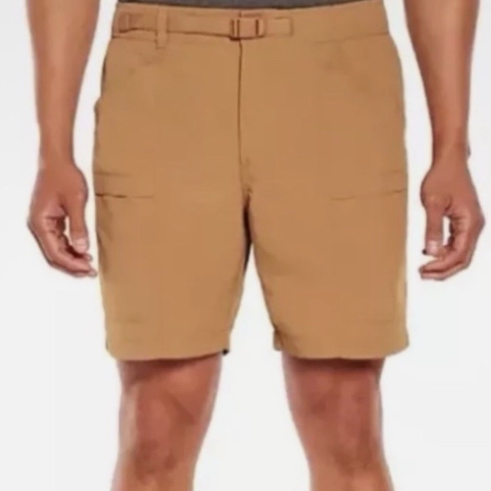 Eddie Bauer Men's Riptop Tech Pull on Tan Shorts XL color Brown Sugar